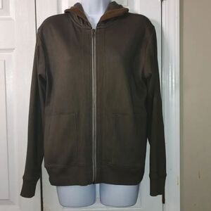 Patagonia olive green zip up hoodie jacket Sz M